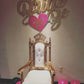 Throne Chair Gold/White Rental plus delivery